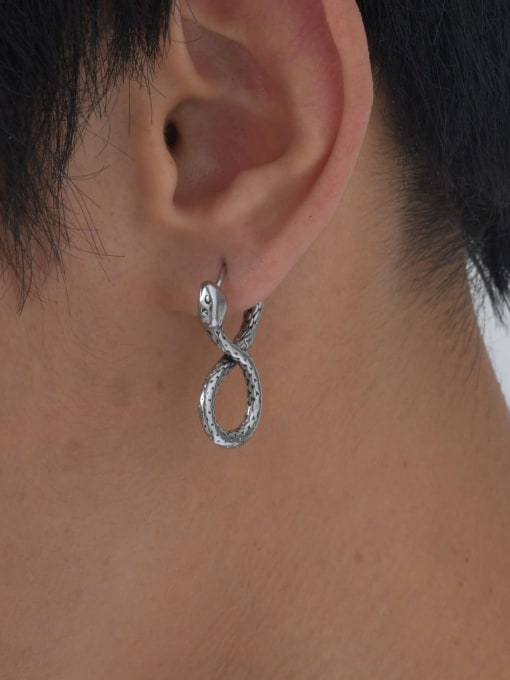 Pendiente de serpiente de acero inoxidable estilo hip hop