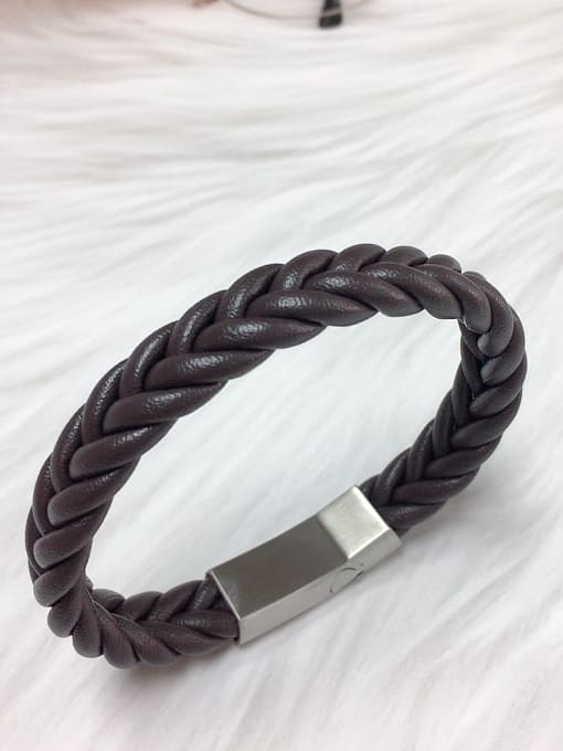 Pulsera de cuero y acero inoxidable