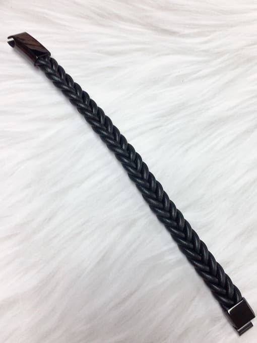 Pulsera de cuero y acero inoxidable