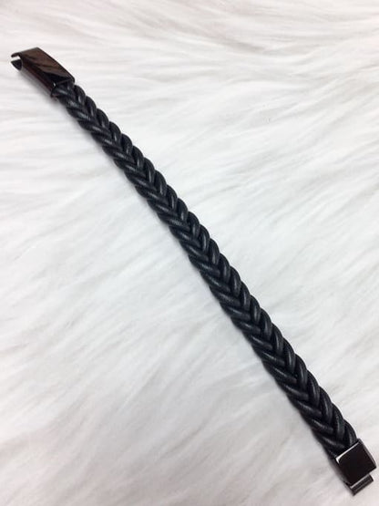 Pulsera de cuero y acero inoxidable