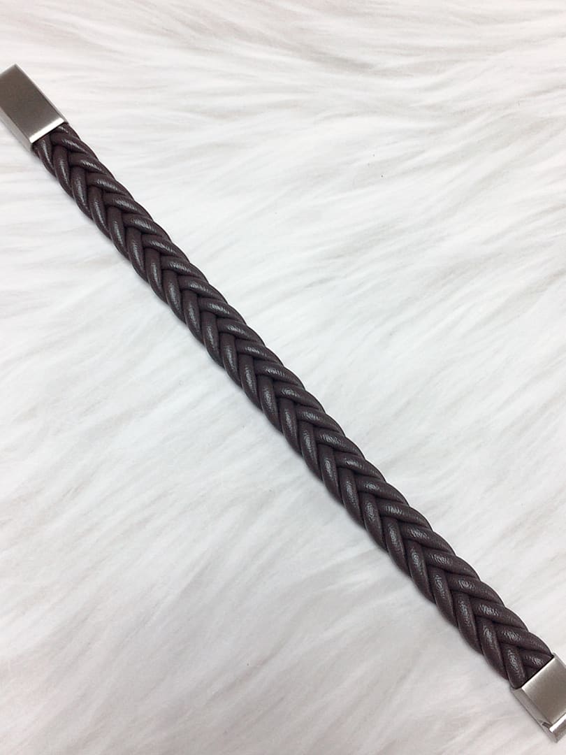 Pulsera de cuero y acero inoxidable