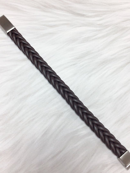 Pulsera de cuero y acero inoxidable