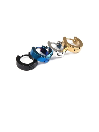 Pendiente de botón minimalista irregular liso de titanio