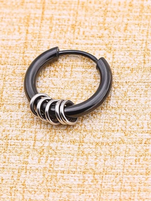 Pendiente único minimalista redondo de acero y titanio